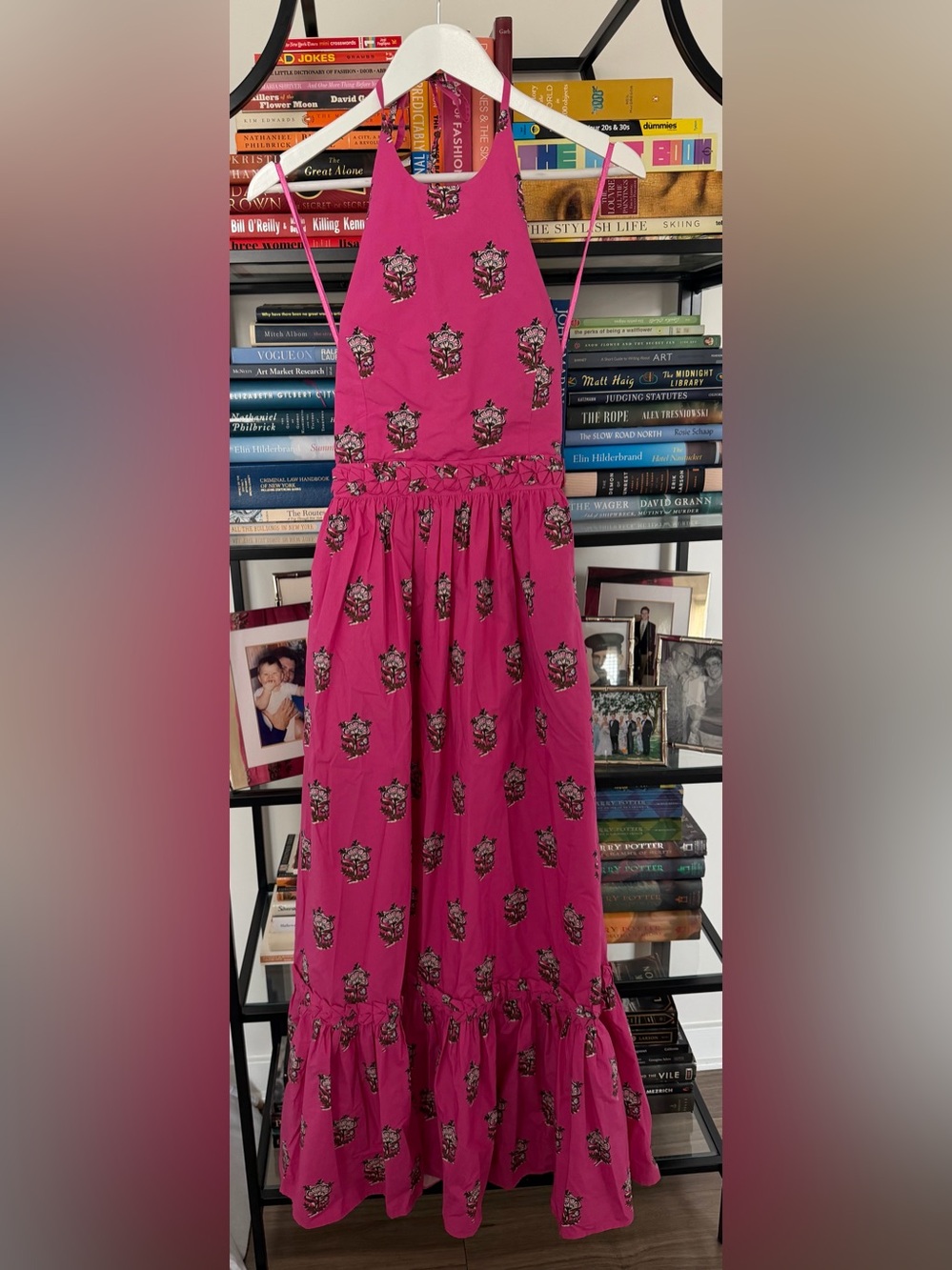 RHODE Salena Block Print Halter Gown